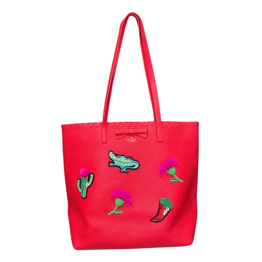 Kate Spade New York On Purpose Zip-Top Leather Red Tote